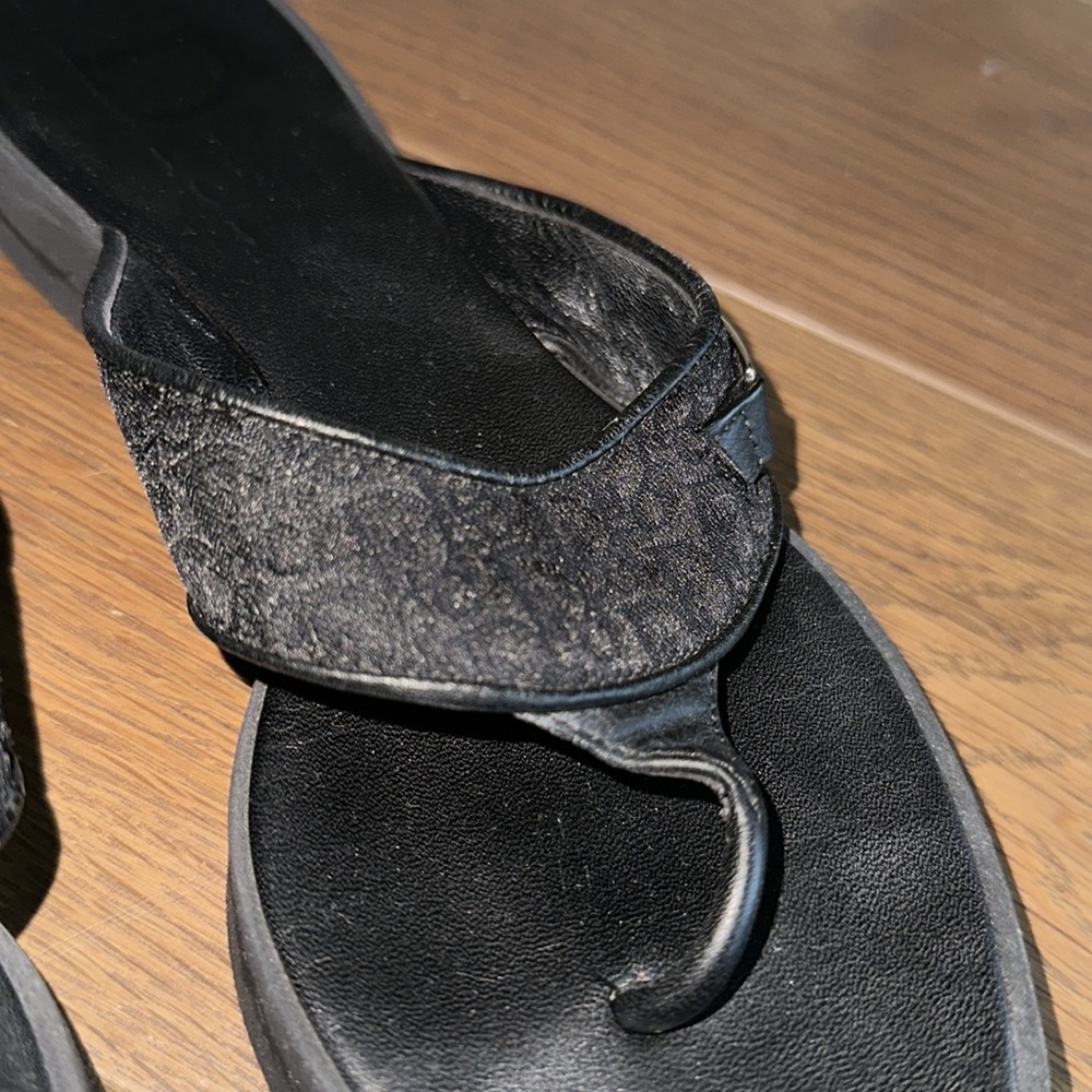 Christian Dior Diorissmo Black Logo Platform Flip Flops Flop Sandals - Picture 14 of 17